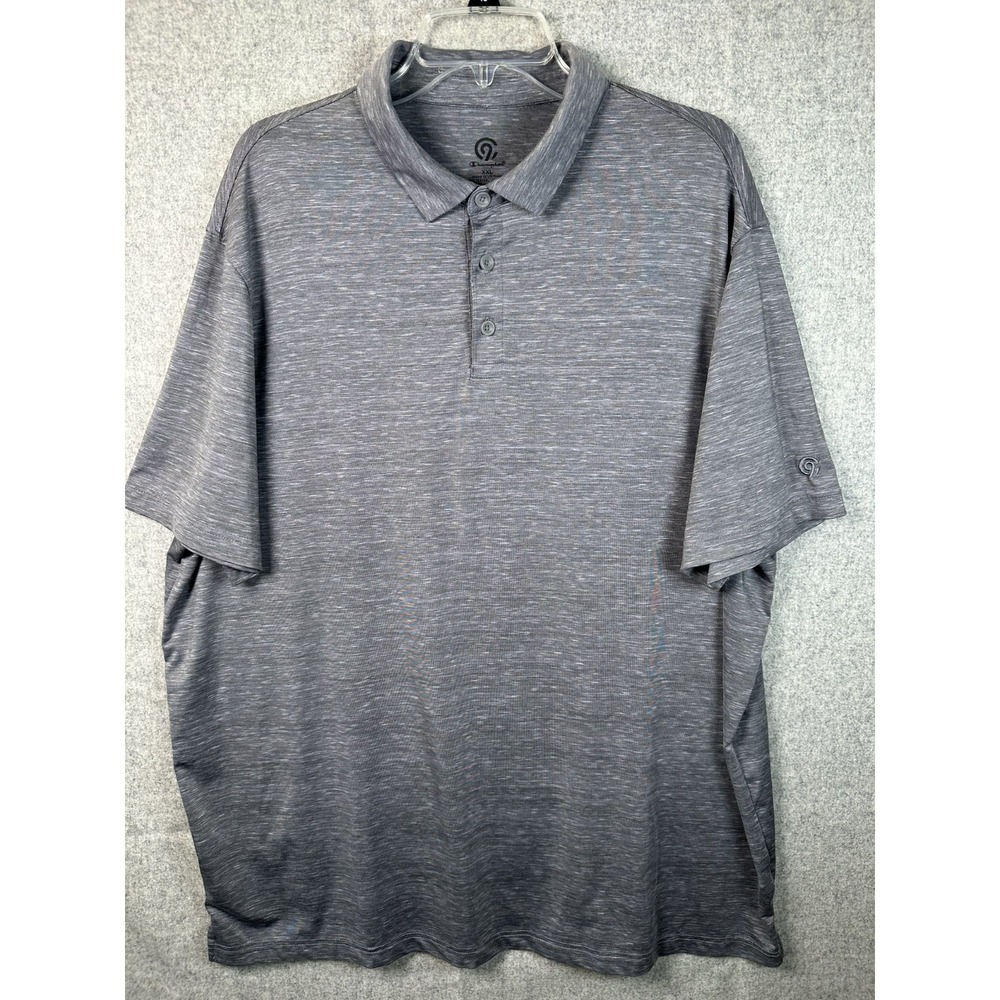 Champion XXL Mens Golf Shirt Gray Polo Collared Short Sleeve Stretch Thin